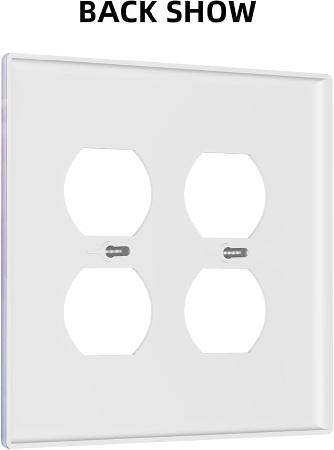 Outlet Covers Rainbow Sky with Clouds 2 Gang Decorative Light Switch Cover Double Duplex Wall Plates Switch Plates Electrical Socket Covers for Bathroom Home Decor