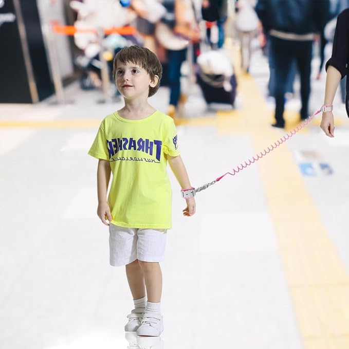 Blisstime 2 in 1 Toddler Leash - Anti Lost Wrist Link for Toddlers - Toddler Harness, Baby Leash, Leash for Toddlers, Wrist Leashes, Child Leashes for Toddlers, Not Easy to Open Without Key