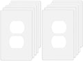 Screwless Duplex Receptacle Outlet Cover Wall Plates 1-Gang Duplex Switch Outlet Electrical Cover Plate Unbreakable Thermoplastic Faceplate for Decorative Receptacle Outlet Switch, White (10 Pack)