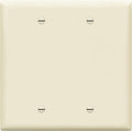 ENERLITES Double Blank Device Wall Plate, Gloss Finish, Mid-Size 2-Gang 4.88" x 4.92", Unbreakable Polycarbonate Thermoplastic, UL Listed, 8802M-LA, Light Almond