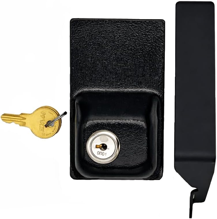 Child Proof Fridge Lock with Keys – Child Safety Refrigerator Cabinet Lock (1 Pack, Black)