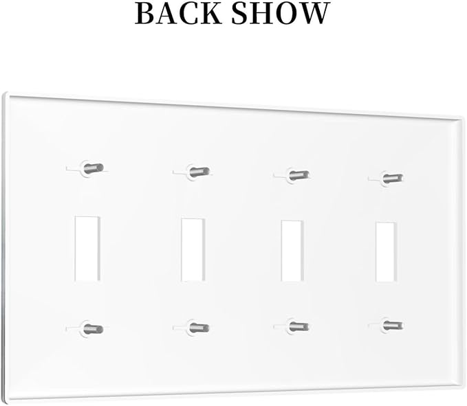 Forest Pine Forest Foggy Mountain Natural Scenery Light Switch Covers Quad Toggle Electrical Faceplate 4 Gang Wall Plate Decorative Switch Plates for Bed Room Living Room Decor