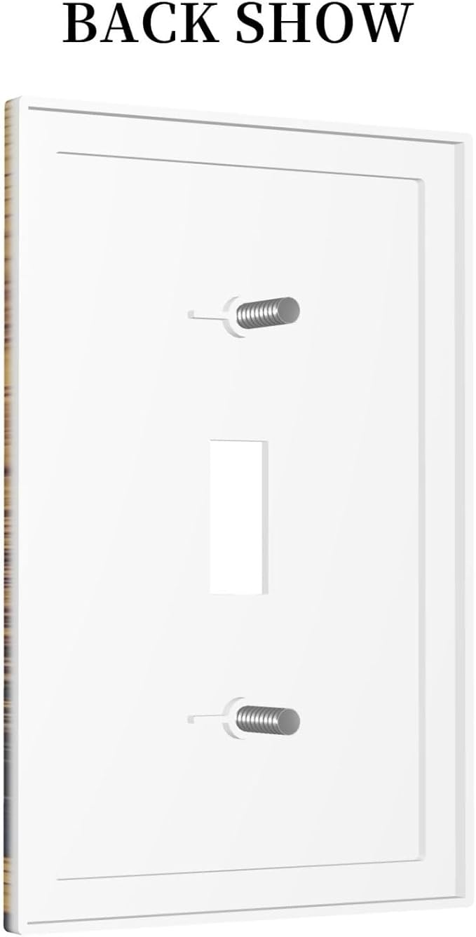 Decorative Light Switch Cover Forest Pine Silhouette Rustic Wood Grain 1 Gang Single Toggle Device Electrical Faceplate Switchplates Decorator Outlet Wall Plate For Farmhouse Cabin Decor