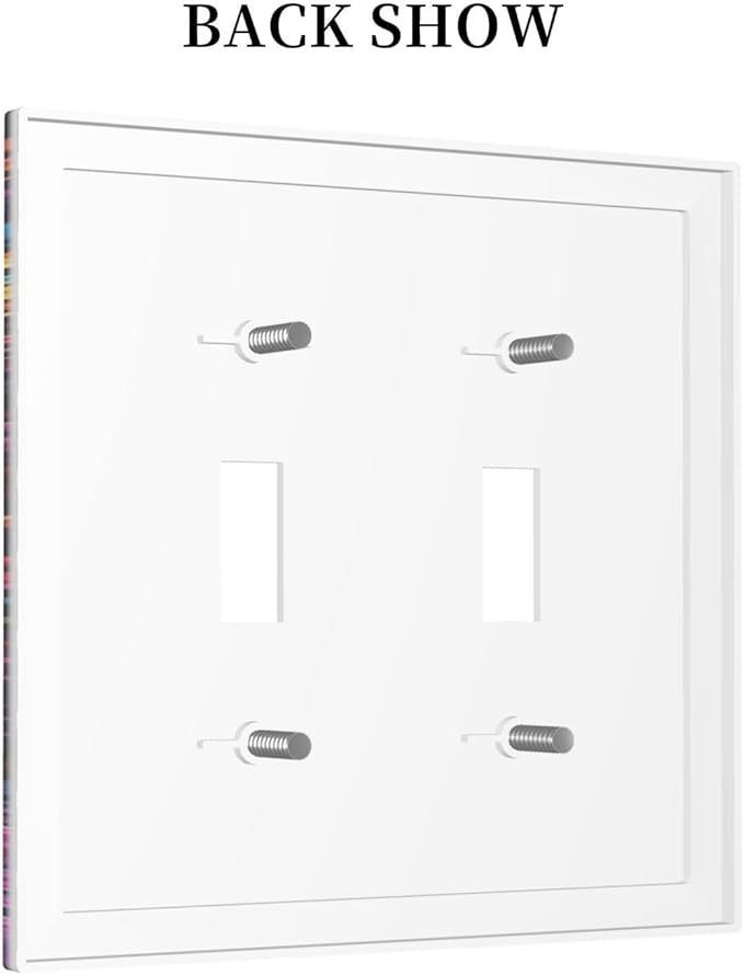 Decorative Switch Plates Colorful Flowers Abstract Skull 2 Gang Double Toggle Outlet Light Switch Cover Wall Plate Electrical Faceplate For Home Living Room Decor
