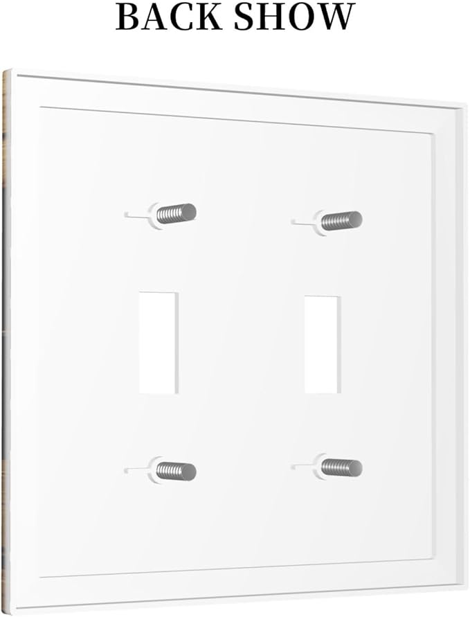 Decorative Light Switch Plate Covers Big Golden White Roses Glod Leaves Black Background 2 Gang Wall Plate Double Toggle Switch Cover Plate Electric Dual Device Electrical Faceplate
