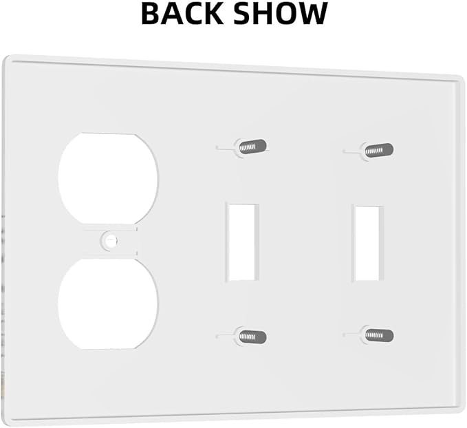 Colorful Butterfly Blossom Flower Floral 3-Gang 2-Toggle 1-Duplex Receptacle Combination Light Switch Decorative Triple Combo Device Switches/Rocker Outlet Covers and Wall Plate