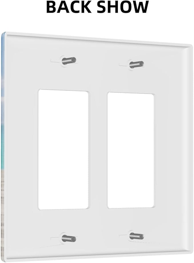 Beach Blue Ocean Double Gang Rocker Decorative Light Switch Cover, 2-Gang Wall Plate Outlet Cover