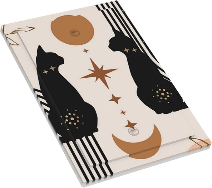 Funny Kids Black Mid Century Boho Cat 1-Gang No Device Decorative Blank Receptacle Wall Plate Outlet Cover Abstract Moon Phase Art Light Switch Electrical Face Plate Cover for Unused Outlets/Switches