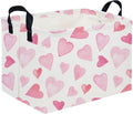 Rectangular Pink Valentine's Day Gift Basket,nursery basket,Pink girls gift baskets,kids toy storage Bin, Love Heart Room Decor for Home,Shelf Baskets(Pink love)
