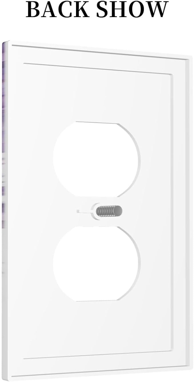 Purple Plants Leaves Eucalyptus Vine Floral Flowers Outlet Covers 1 Gang Duplex Light Switch Cover Decorative Switch Plates Electrical Receptacle Faceplate Wall Plate for Bedroom Living Room Decor