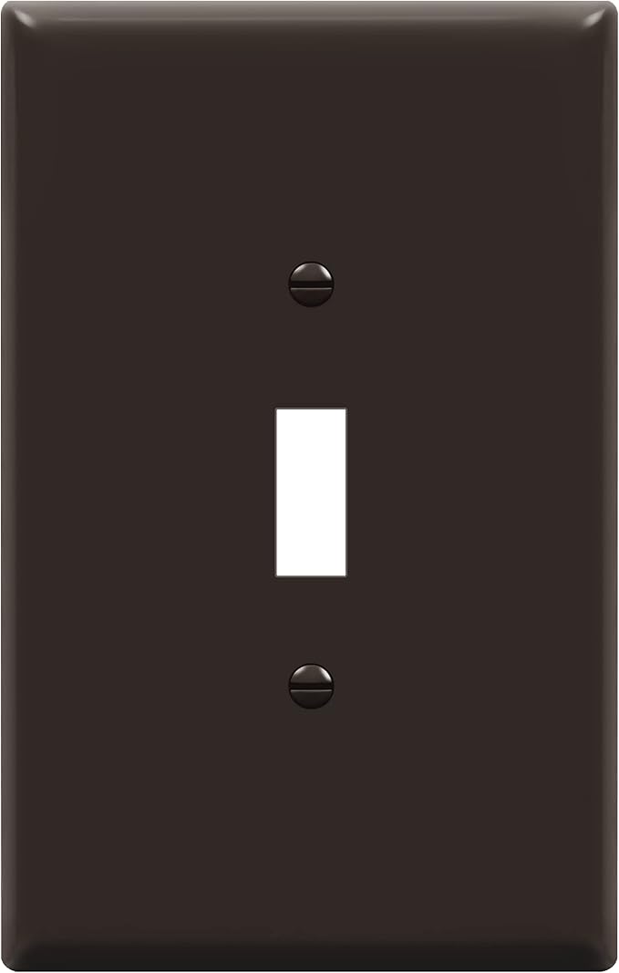ENERLITES Toggle Light Switch Wall Plate, Jumbo Switch Cover, Gloss Finish, Oversized 1-Gang 5.5" x 3.5", Unbreakable Polycarbonate Thermoplastic, 8811O-BR, Brown