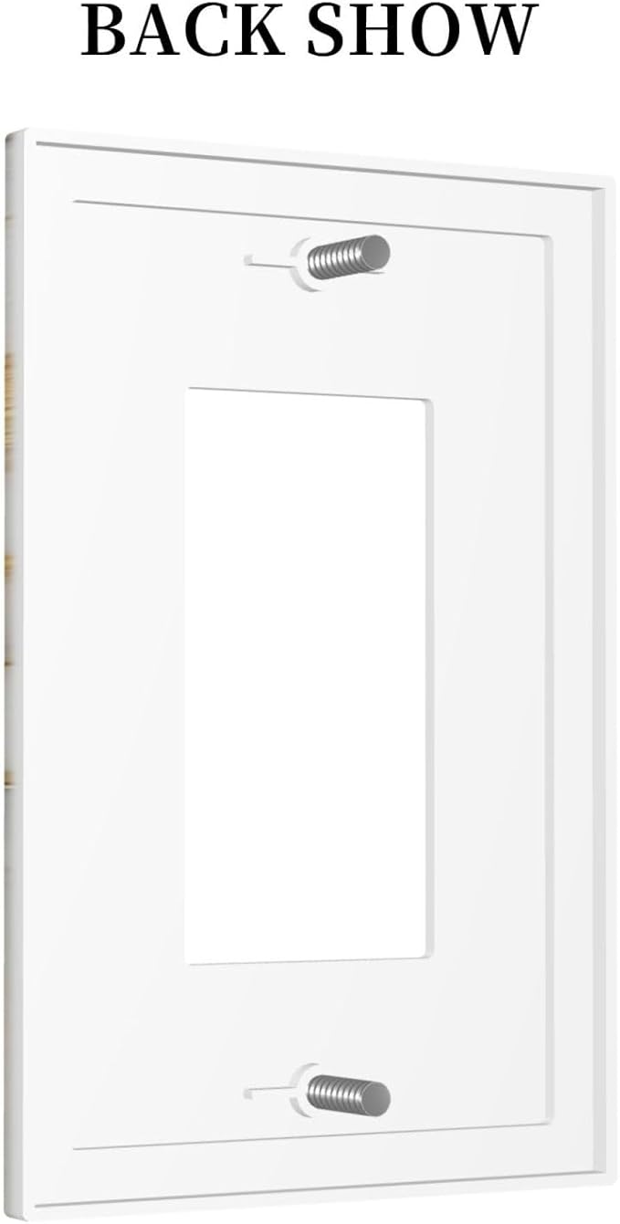 Outlet Covers White Gold Abstract Luxury Marble Patterns 1 Gang Single Rocker Light Switch Cover Plate Decorative GFCI Wallplates Socket Cover Electrical Switch Plate Covers for Bathroom Home