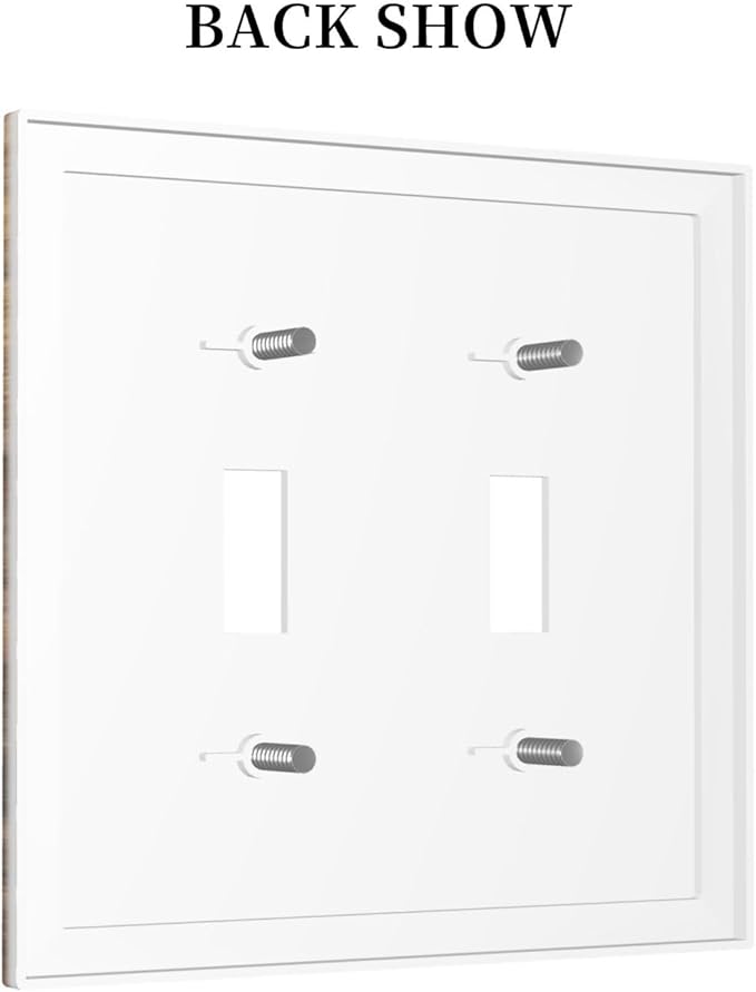 Decorative Switch Plates Vintage Rustic Country Brown Wood 2 Gang Double Toggle Outlet Light Switch Cover Wall Plate Electrical Faceplate For Farmhouse Cabin Decor