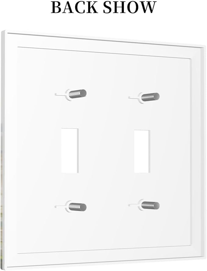 Wildflowers Watercolor Floral Colorful Butterfly Decorative Switch Plates 2 Gang Double Toggle Outlet Light Switch Cover Wall Plate Electrical Faceplate for Farmhouse Bed Room Decor
