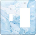 Navy Blue Sea Waves Spilled Ink Marble Simplicity Print Outlet Covers 1 Toggle 1 Rocker Combination Decorative Wall Plate Electrical Switch Plates Light Switch Cover Plate for Bathroom Living Room
