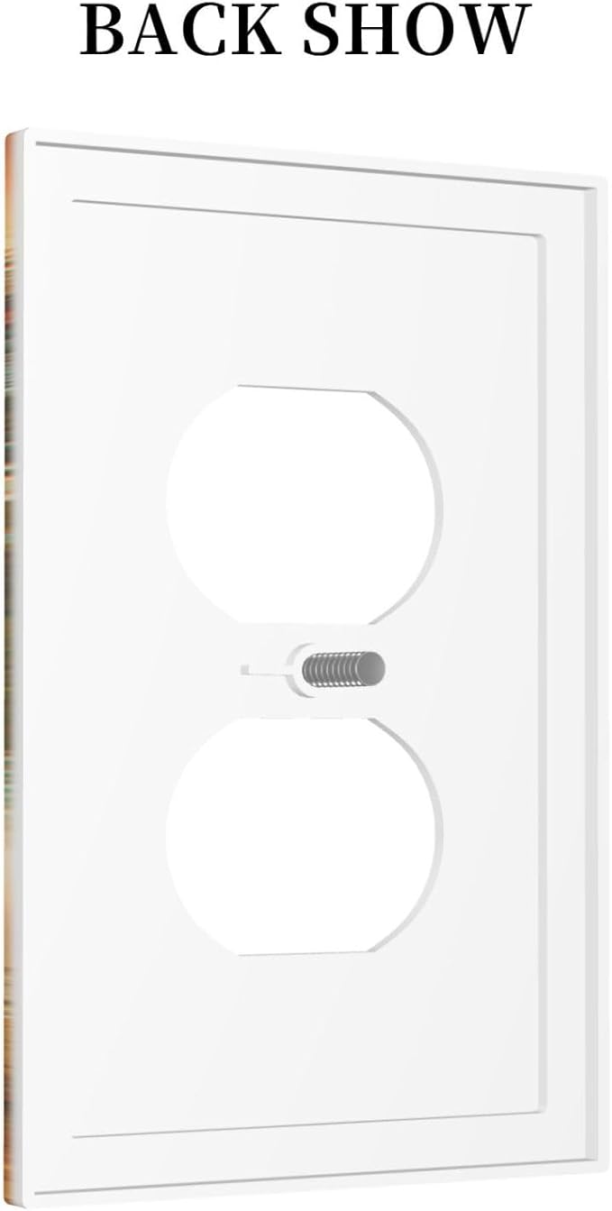 Outlet Covers Sunset Beach Palm Tree Seascape 1 Gang Duplex Light Switch Cover Plate Tropical scenery Decorative Wall Plates Electrical Switchplate Receptacle Cover for Bathroom Home Decor