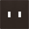 ENERLITES Screwless Double Toggle Switch Wall Plate, Child Safe Dual Light Switch Cover, Standard Size 2-Gang 4.68" x 4.73", Unbreakable Polycarbonate Thermoplastic, UL Listed, SI8812-BR, Glossy Brown