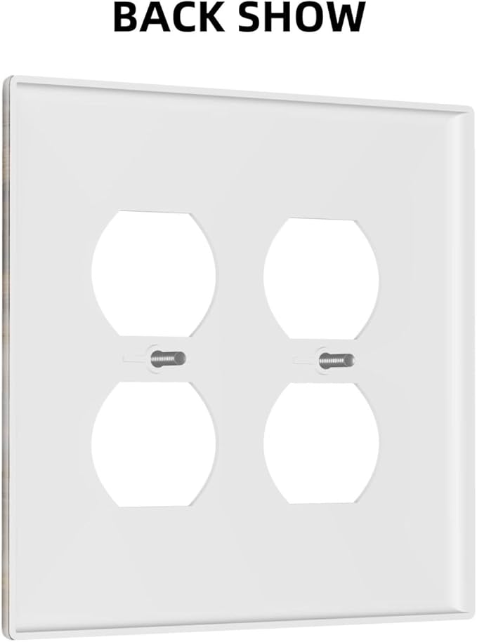 Outlet Covers Grey Brown Swirl Marble Texture 2 Gang Double Duplex Decorative Light Switch Covers Electrical Wallplates Socket Faceplate For Bathroom Kitchen Decor