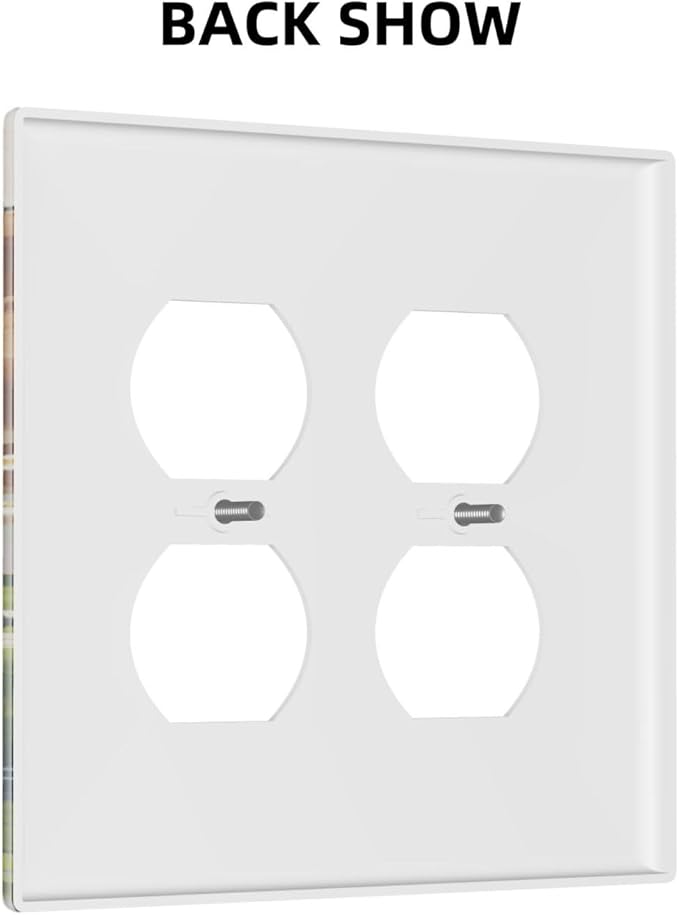 Giraffe Double Duplex Receptacle Outlet Cover Wall Plate Decorative 2 Gang Light Switch Covers Electrical Switchplate Home Decorate Faceplat for Bathroom Bedroom Kitchen Room 4.5 x 4.5 Inch