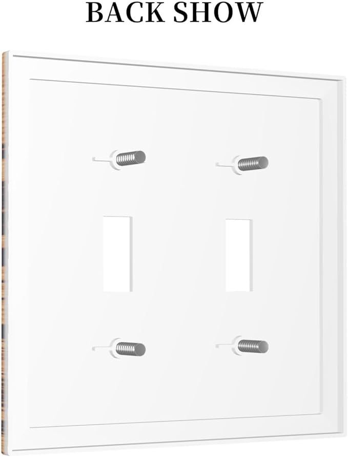 Pine Forest Natural Scenery Silhouette Wood Grain Decorative Switch Plates 2 Gang Double Toggle Outlet Light Switch Cover Wall Plate Electrical Faceplate for Farmhouse Home Decor