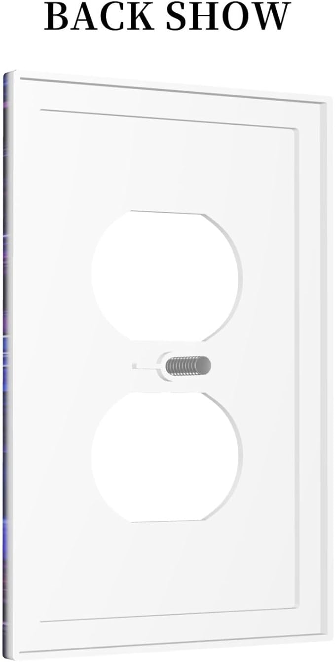 Astronaut Space Cool Galaxy Planet Outlet Covers 1 Gang Duplex Light Switch Cover Decorative Switch Plates Electrical Receptacle Faceplate Wall Plate for Kids Room Nursery Decor