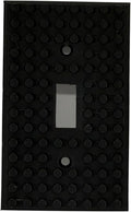 Brick Wall Plate, Single Toggle Light Switch Cover for Kids Bedroom, Game Room, 1-Gang (Black)