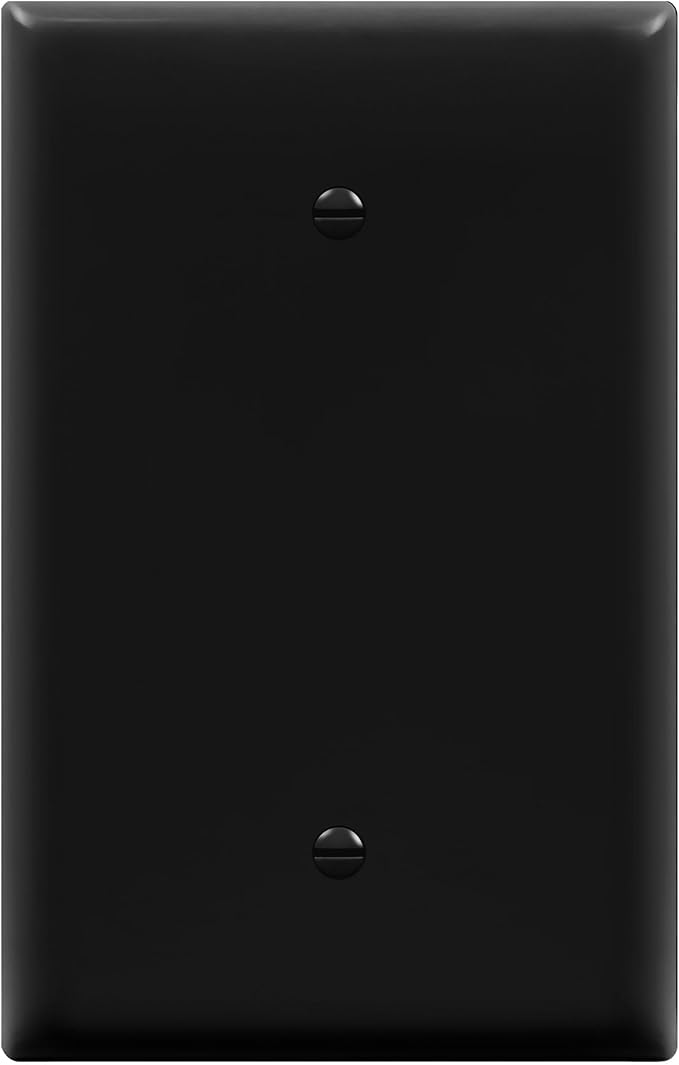 ENERLITES Blank Device Wall Plate, Jumbo Blank Cover, Gloss Finish, Oversized 1-Gang 5.5" x 3.5", Polycarbonate Thermoplastic, 8801O-BK, Black
