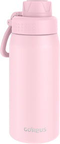GOPPUS 19oz Kids Water Bottle with Spout Lid, Toddler Water Bottle, Stainless Steel Insulated Water Bottle, Leakproof, BPA Free, Suitable for Boys and Girls for School（Pink）