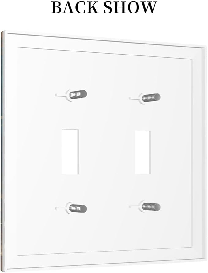 Delicate White Daisy Jars Retro Wood Background Decorative Switch Plates 2 Gang Double Toggle Outlet Light Switch Cover Wall Plate Electrical Faceplate for Farmhouse Home Decor
