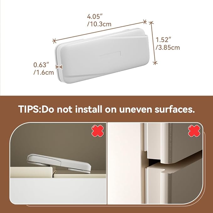 SAFELON 6 Pcs Baby Safety Fridge Locks, Childproof Cabinet Locks, Cabinet Cupboard Locks for Kids, Double Door Refrigerator Locks.