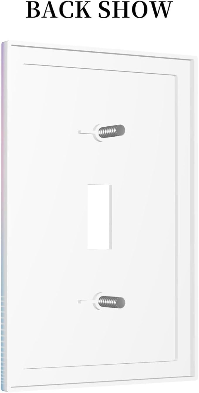 Mermaid 1 Gang Light Switch Cover Single Toggle Wall Plate Rainbow Tail Scales Jelly Fish Decorative Electrical Switchplate Covers for Nursery Girls Boys Room Kids Room Decor