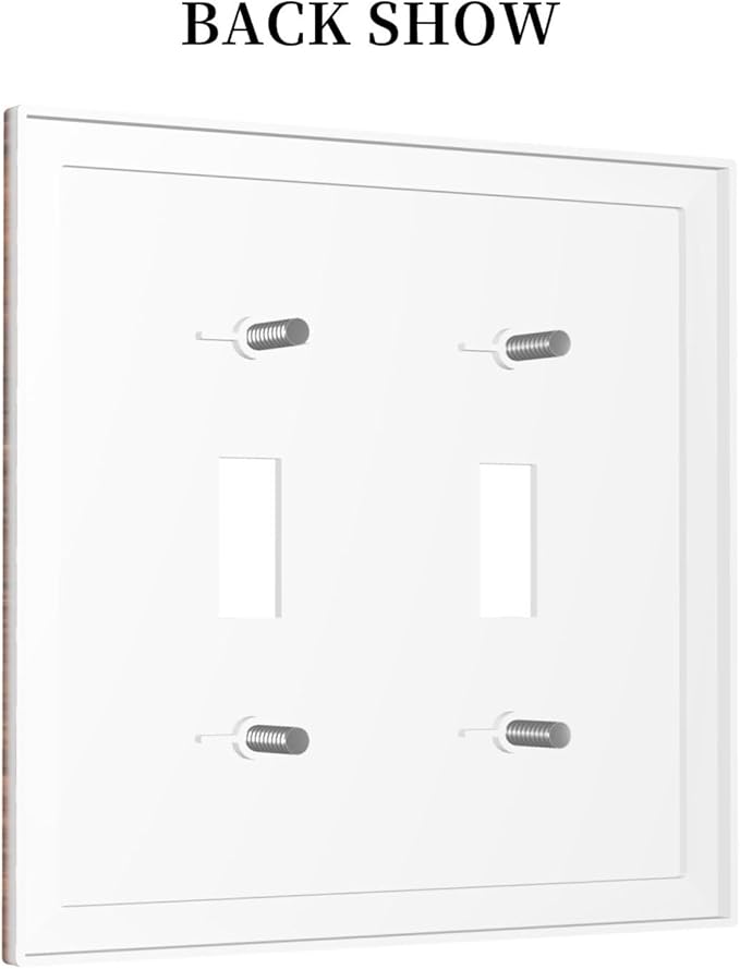 Brown Wood Grain Rustic Natural Burl Print Decorative Switch Plates 2 Gang Double Toggle Outlet Light Switch Cover Wall Plate Electrical Faceplate for Farmhouse Home Decor