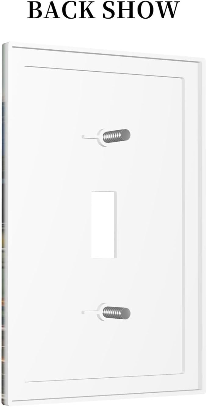 Sunset Wild Flower Field Floral Nature Landscape Decorative Light Switch Cover 1 Gang Single Toggle Device Electrical Faceplate Switchplates Decorator Outlet Wall Plate for Farmhouse Bedroom Decor