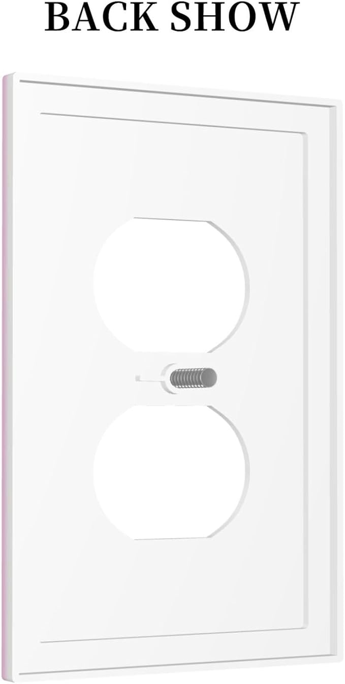 Decorative Light Purple Lavender 1 Gang Duplex Wall Plate Receptacle Outlet Covers, Thick Colored Solid Fashion Girl Woman Purple Dual Device Device Light Switch Faceplate Cover