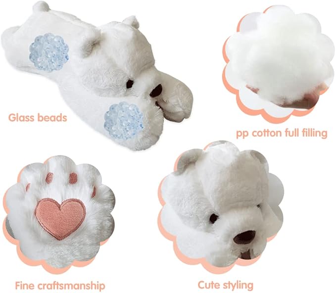 FoxVilla 4lbs Polar Bear Weighted Stuffed Animals, 24 inch Weighted Plush Stuffed Animals for Adults, Cute Soft Weighted Plush Throw Animal Pillow Toy, Birthday Gifts for Adults Kids
