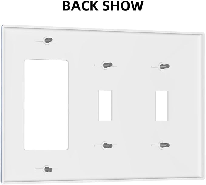 Navy Blue 3-Gang 2 Toggle 1 Rocker/GFCI Combination Light Switch Cover Decorative Solid Colored Royal Blue Triple Decorator/Toggle Combo Electrical Outlet Switch Face Plate Covers