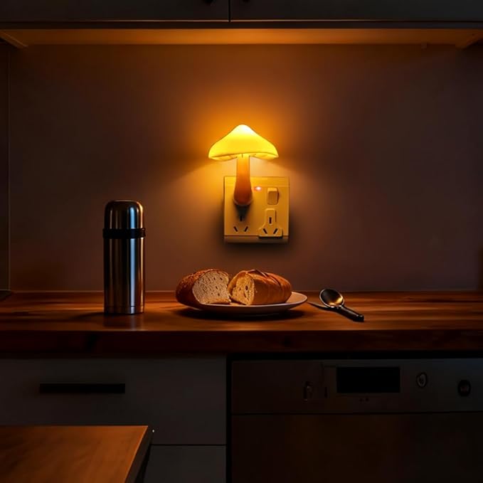 AUSAYE 2Pack Mushroom Night Light Plug in Lamp,Led Lights for Adults Kids Baby Children NightLight Wall Decor Lamp Bedroom Bathroom,Toilet,Stairs,Kitchen,Hallway