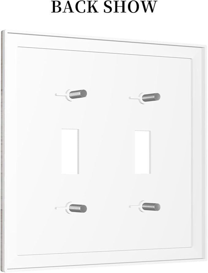 Lodge Family Love Farmhouse Cottage Double Toggle Wall Plate Country Wooden Sweet Home White/Brown Wood Sign Letters Decorative 2-Gang Light Switch Cover Electrical Receptacle Outlet Face Plate Cover