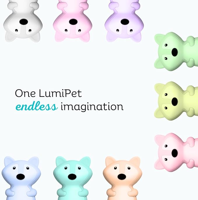 Lumipets Fiona The Fox Squishy Night Light for Kids | Silicone Mood Lamp with Tap & Remote Control | Rechargeable Color Changing Animal NightLight for Boys & Girls | Portable Nightlight with USB Cord