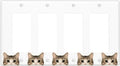 Cat Quad Rocker Wall Plate Decorative 4 Gang Light Switch Covers Electrical Switchplate Home Decorate Faceplat for Bathroom Bedroom Kitchen Room 4.5 x 8 Inch