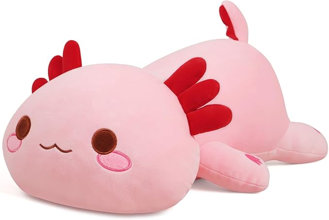 Pink Axolotl Plush, Cute Plushies Axolotl Stuffed Animal for Girls, 20’’ Soft Salamander Plush Pillow Adorable Plushie Gift for Kids
