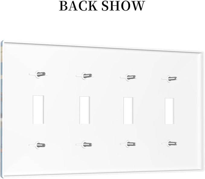 Cute Animal Dogs Puppy Decorative Outlet Cover Quad Toggle Light Switch Plate Cover Electricity Receptacles Plates For Home Kitchen Living Bedroom 8 * 4.5
