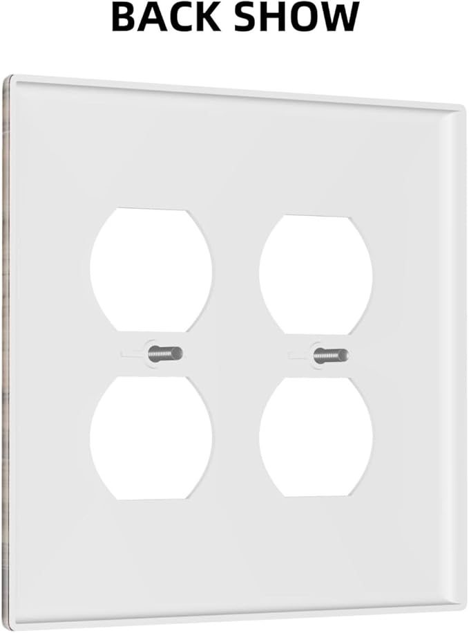 Outlet Covers Rustic Star Western Cowboy Wood 2 Gang Decorative Light Switch Cover Double Duplex Wall Plates Switch Plates Electrical Socket Covers for Farmhouse Home Decor