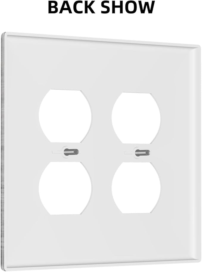 Light Switch Cover Plate Gray White Speckled Weathered Concrete Wall 2 Gang Socket Covers Double Duplex Wallplates Switch Plates and Outlet Covers for Bedroom Home Decor
