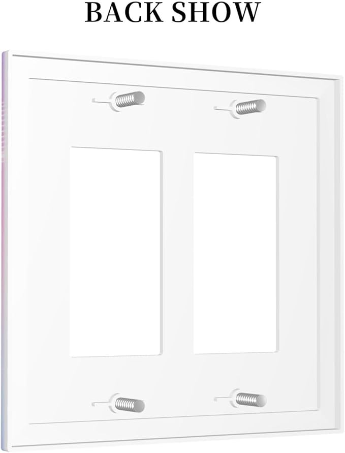 Mermaid Double Rocker Light Switch Cover Rainbow Tail Scales Jelly Fish 2 Gang Outlet Covers Switchplates Decorative Electrical Wall Plate for Nursery Girls Boys Room Kids Room