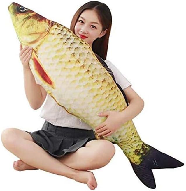 JULAN 3D Giant Soft Fish Cushion Pillow Carp Plush Pillow Stuffed Toy Throw Pillow for Home Decoration Gift Kids Pillow Stuffed Animal Toy (31inch/ 77cm)