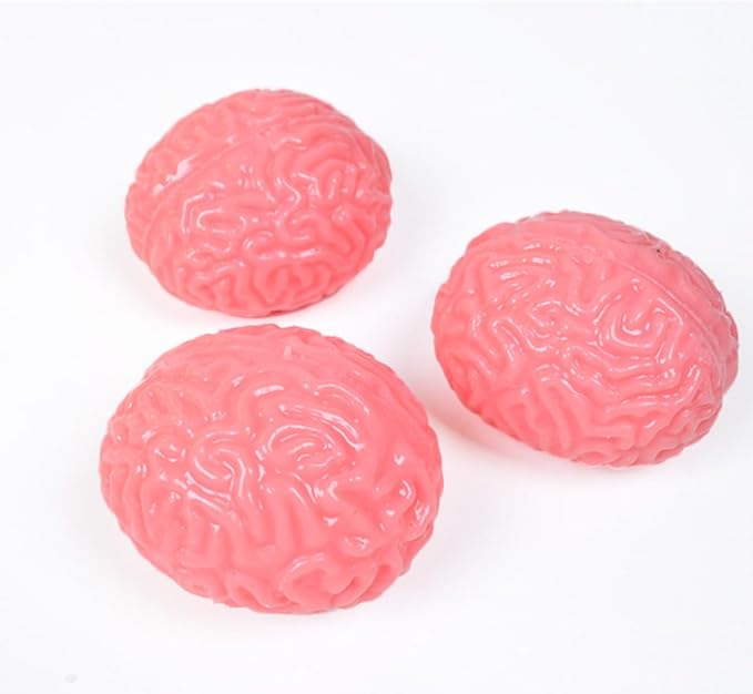 1Pcs Squishy Brain Fidget Splat Ball Stress-Relieving Sensory Soft Prop Tool Funny Fake Brain Halloween Decoration Props