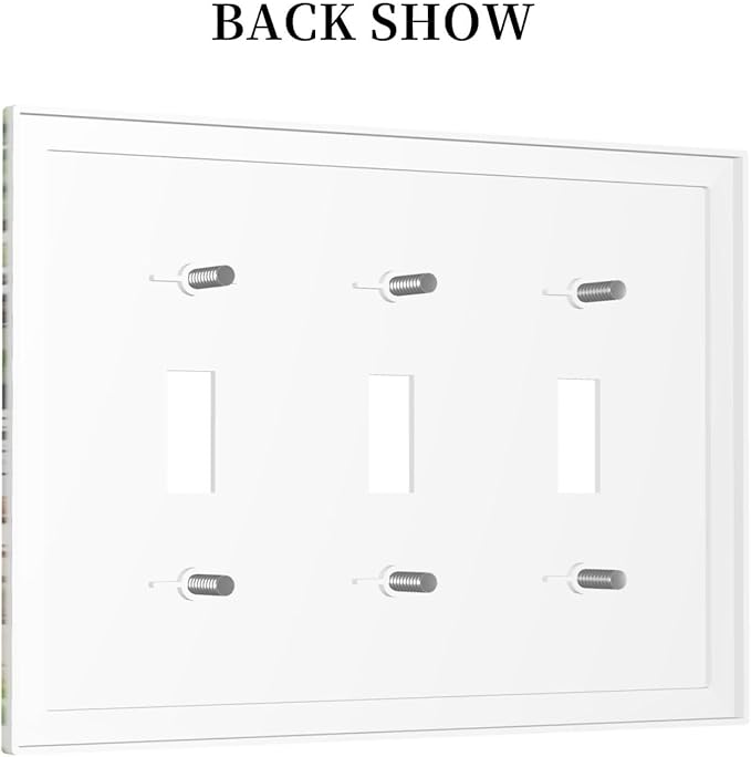 Elephant Giraffe Jungle Animals Leopard Zoo Decorative Switch Plates 3 Gang Wall Plate Triple Toggle Light Switch Cover Faceplate Electrical Wall Panels for Kids Room Nursery Decor