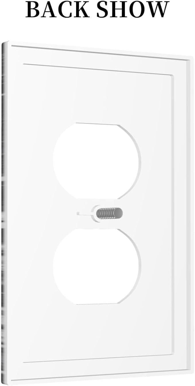 Black White Marble Abstract Luxury Outlet Covers 1 Gang Duplex Light Switch Cover Decorative Switch Plates Electrical Receptacle Faceplate Wall Plate for Bathroom Kitchen Decor