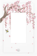 Pink Flower Tree Branch Cherry Blossom Tree Floral Birds Decorative Outlet Covers 1 Gang Single Rocker Light Switch Cover Plate Wall Plates GFCI Faceplate for Bedroom Living Room Decor